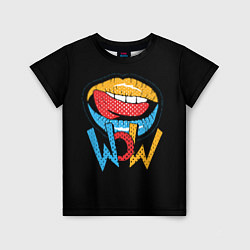 Детская футболка Wow - lips with tongue