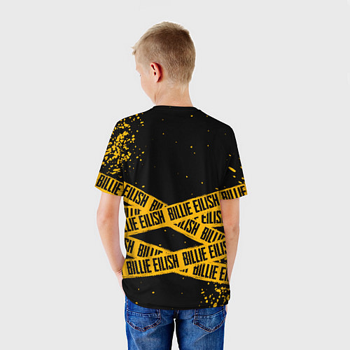 Детская футболка BILLIE EILISH: Yellow & Black Tape / 3D-принт – фото 4