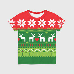 Детская футболка Скандинавские новогодние олени