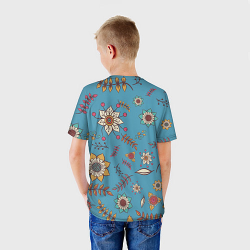 Детская футболка Цветочный рай узор / 3D-принт – фото 4