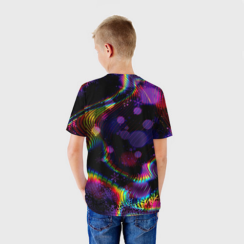 Детская футболка BRAWL STARS LEON НОВОГОДНИЙ / 3D-принт – фото 4