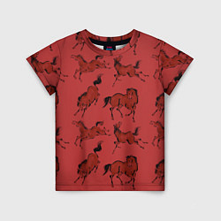 Детская футболка Красные кони