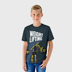 Футболка детская Wheight lifting, цвет: 3D-принт — фото 2