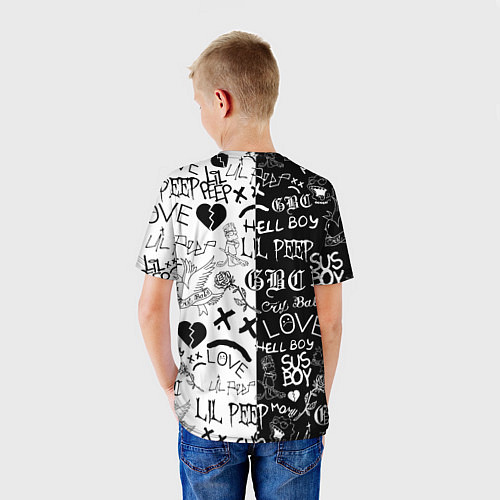 Детская футболка LIL PEEP LOGOBOMBING / 3D-принт – фото 4