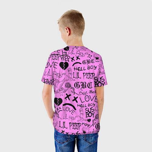 Детская футболка LIL PEEP LOGOBOMBING / 3D-принт – фото 4