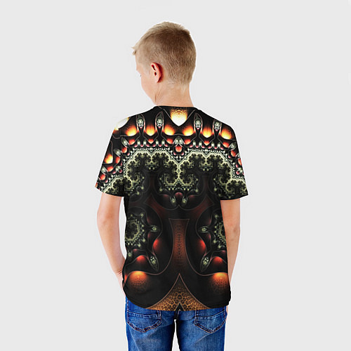 Детская футболка ФРАКТАЛЬНЫЙ ОПТИЧЕСКИЙ УЗОР / 3D-принт – фото 4