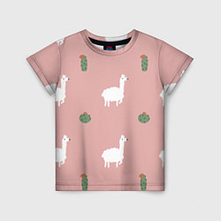 Детская футболка Лама и кактусы