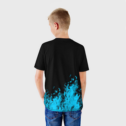 Детская футболка Brawl stars leon shark / 3D-принт – фото 4