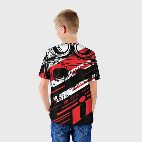Детская футболка Череп Icon красный / 3D-принт – фото 4