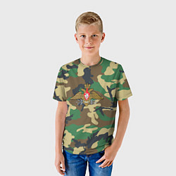 Футболка детская Камуфляж Войска связи, цвет: 3D-принт — фото 2