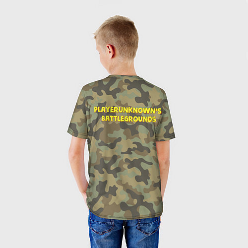 Детская футболка PUBG лесной камуфляж / 3D-принт – фото 4