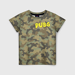 Детская футболка PUBG лесной камуфляж
