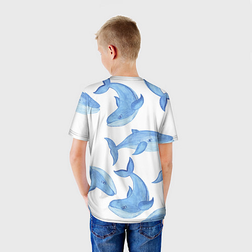 Детская футболка Косяк китов / 3D-принт – фото 4
