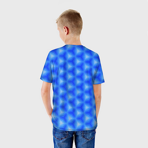 Детская футболка Синие соты / 3D-принт – фото 4