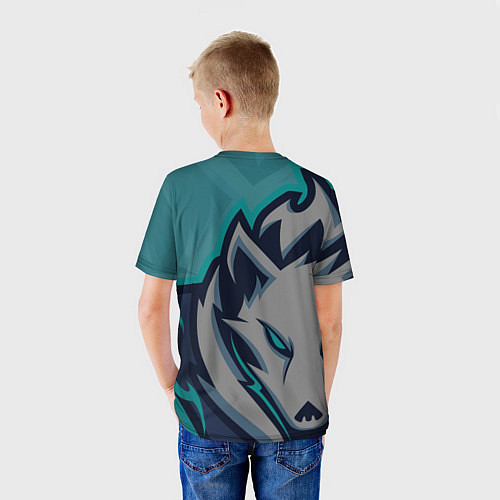 Детская футболка Форма White wolves / 3D-принт – фото 4