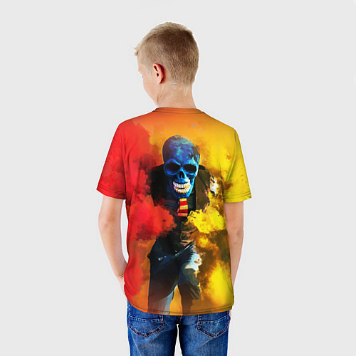 Детская футболка Череп в дыму / 3D-принт – фото 4