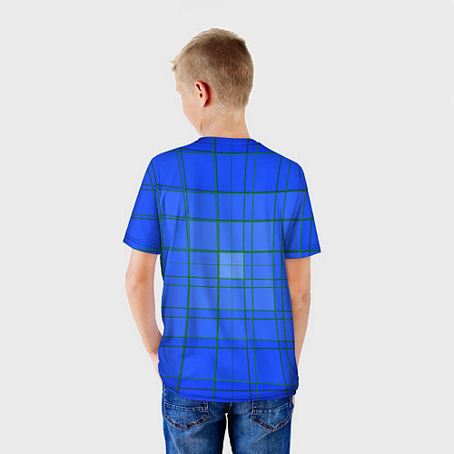 Детская футболка Геометрия синяя 3D / 3D-принт – фото 4