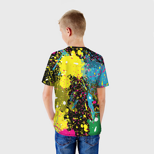 Детская футболка Панда хипстер в брызгах краски / 3D-принт – фото 4