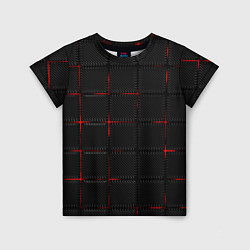 Детская футболка 3D Плиты Red & Black