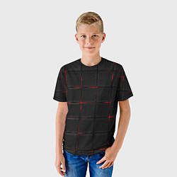Футболка детская 3D Плиты Red & Black, цвет: 3D-принт — фото 2