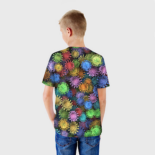 Детская футболка Разноцветные вирусы / 3D-принт – фото 4
