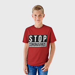 Футболка детская Stop Coronavirus, цвет: 3D-принт — фото 2