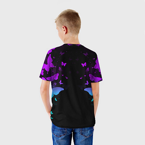 Детская футболка Бабочки в неоне / 3D-принт – фото 4