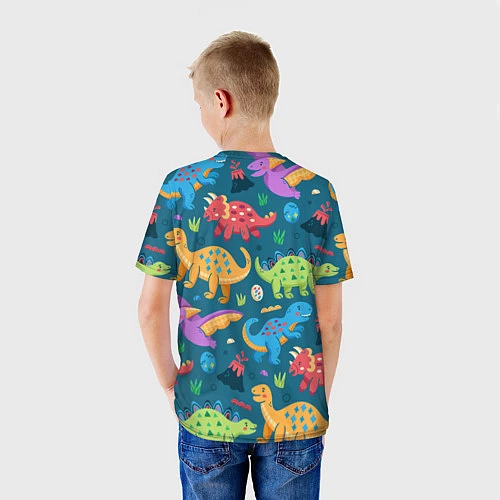 Детская футболка Арт с динозаврами / 3D-принт – фото 4