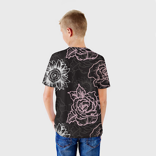 Детская футболка Цветочный узор / 3D-принт – фото 4
