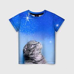 Детская футболка Кот и космос