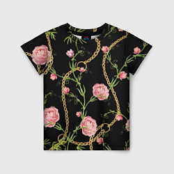 Детская футболка Versace Золотая цепь и розы