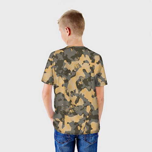 Детская футболка Бежево-зеленая / 3D-принт – фото 4