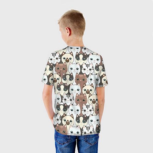 Детская футболка Кошачьи моськи / 3D-принт – фото 4