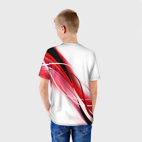 Детская футболка GEOMETRY STRIPES RED / 3D-принт – фото 4