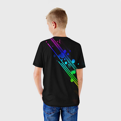 Детская футболка АБСТРАКТНЫЙ НЕОН / 3D-принт – фото 4