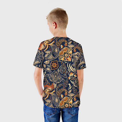 Детская футболка Узор орнамент цветы этно / 3D-принт – фото 4