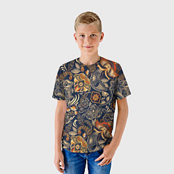 Футболка детская Узор орнамент цветы этно, цвет: 3D-принт — фото 2