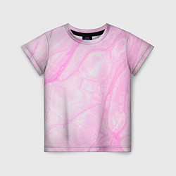 Детская футболка Розовые разводы краска зефир