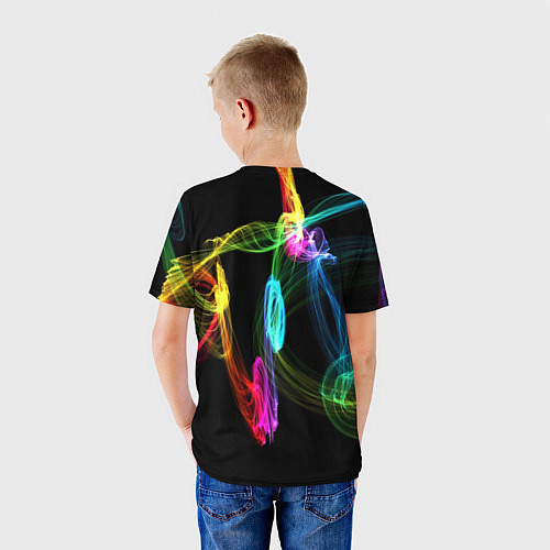 Детская футболка НЕОНОВЫЙ ДЫМ / 3D-принт – фото 4