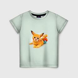 Детская футболка Котенок покемон пикачу арт