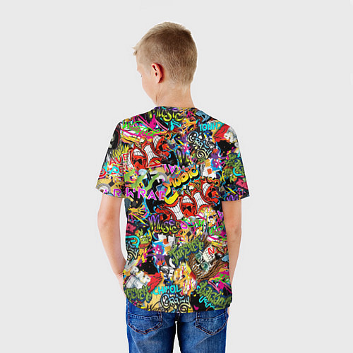 Детская футболка Граффити Крейзи мьюзик / 3D-принт – фото 4