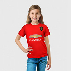 Футболка детская Манчестер Юнайтед форма 2020, цвет: 3D-принт — фото 2