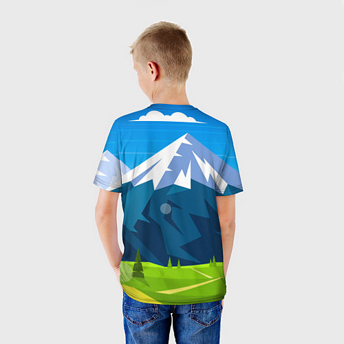 Детская футболка Горы пейзаж природа вектор / 3D-принт – фото 4