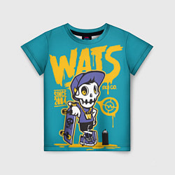Детская футболка Граффити Wats череп в кепке