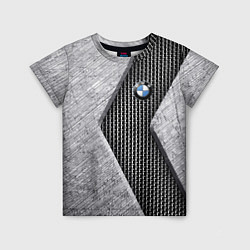 Футболка детская BMW - emblem - metal - texture, цвет: 3D-принт