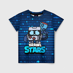 Детская футболка Virus 8 bit brawl stars Blue