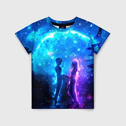 Детская футболка Внеземная пара луна ночь