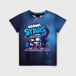 Детская футболка 8 bit blue brawl stars 8 бит