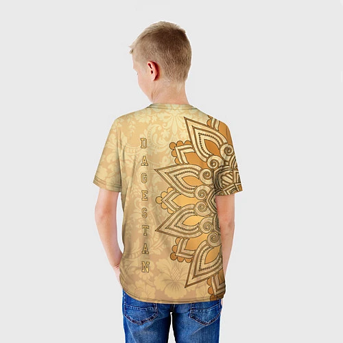 Детская футболка Дагестан в золоте / 3D-принт – фото 4