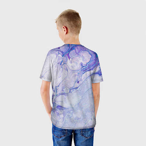 Детская футболка Разводы сиреневой краской / 3D-принт – фото 4